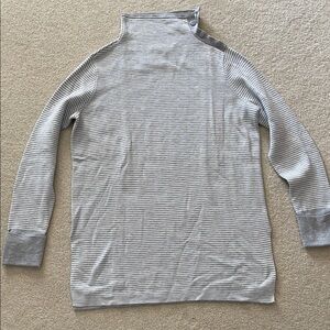 Gray Striped Turtleneck Tunic